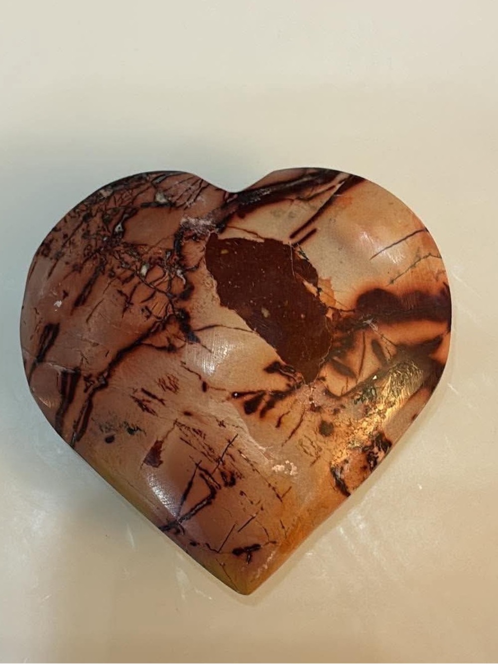 Heart Polished Saharan Desert Jasper Morocco